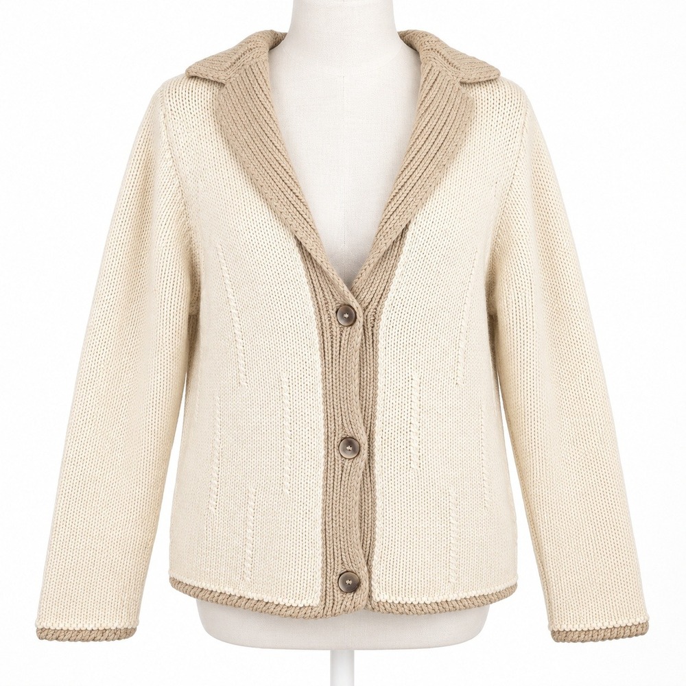 Blue Willis Denmark 100% Cotton Button Cardigan S Shawl Collar Minimalist Luxury